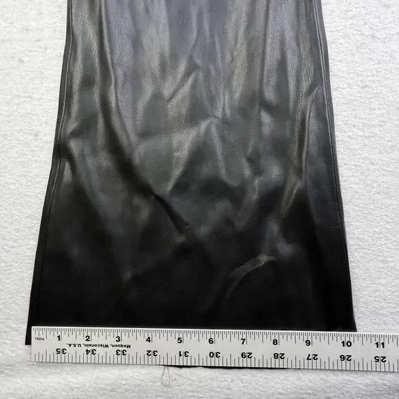 NovaLuxe Faux Vegan Leather Pants Women’s Size Large Black Flare Leg Lace Up NEW - Picture 11 of 11